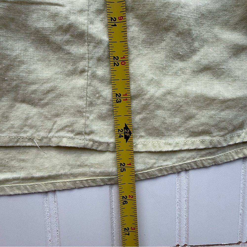 Talbots Soft Yellow Irish 100 % Linen Top sized 8 - Picture 6 of 6